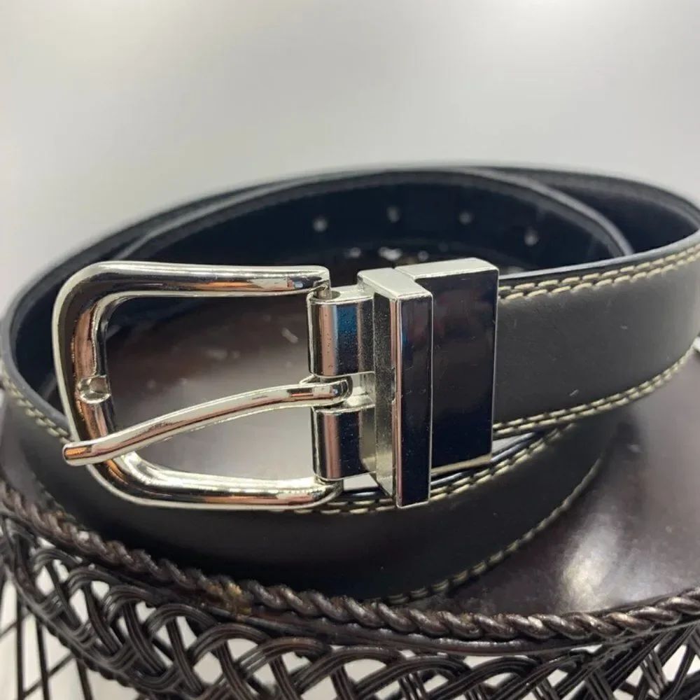 Wrangler Bonded Reversible Black/Brown Leather Belt   Size 28